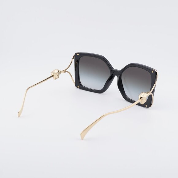 Versace VE4502U GB1/87 Sunglasses Black/Gold Square Frame, Grey Gradient Lenses - Picture 8 of 9